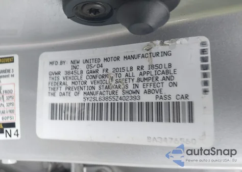 2005 Pontiac Vibe from USA, damaged, VIN 5Y2SL63855Z402393